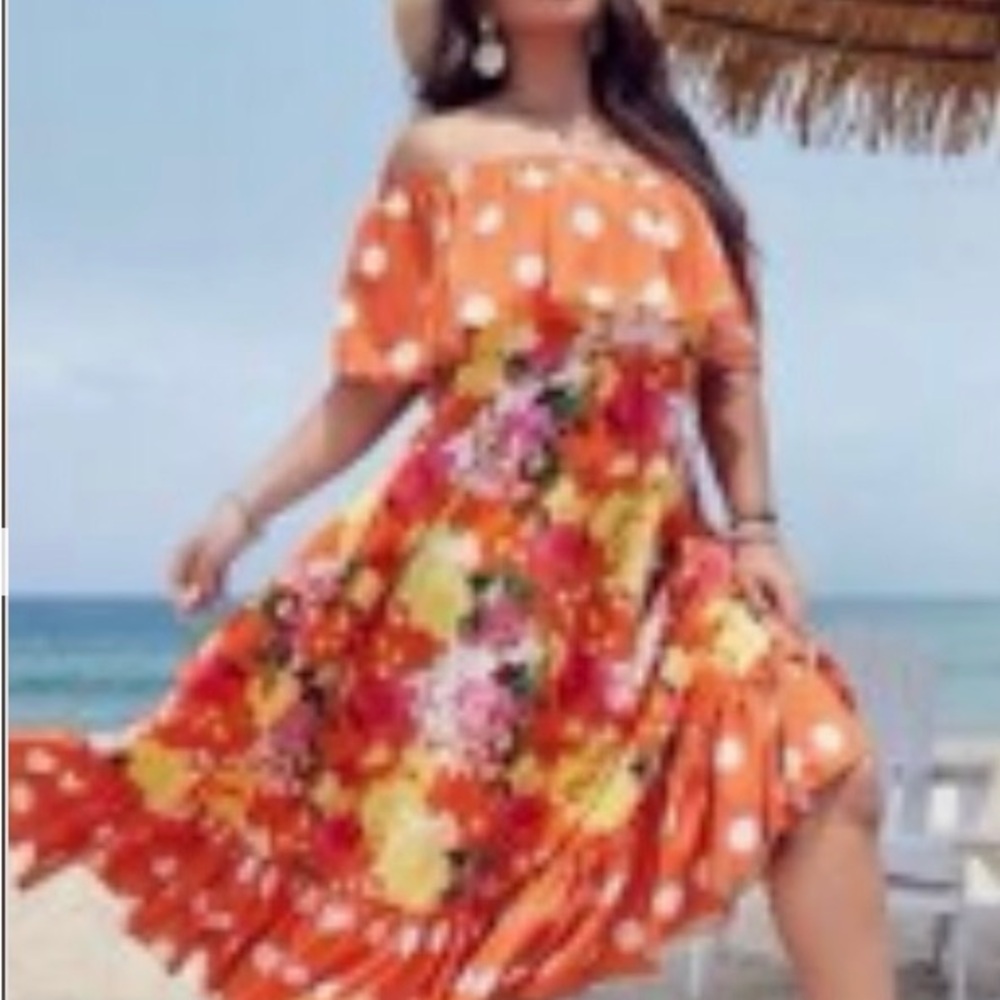 🧡💛 Off the Shoulder Maxi Dress